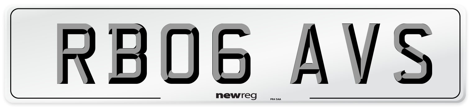 RB06 AVS Number Plate from New Reg